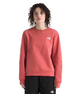 FRONT VIEW OF THE NORTH FACE WOMENS EVOLUTION SIMPLE DOME CREW SWEATER FEATURES SOFT COTTON BLEND A…