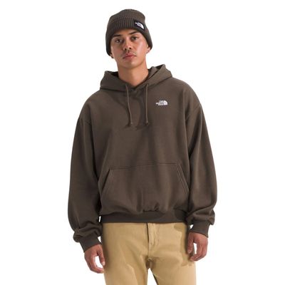 FRONT VIEW OF THE NORTH FACE MENS EVOLUTION SIMPLE DOME OVERSIZED HOODIE FEATURES OVERSIZED FIT AND…