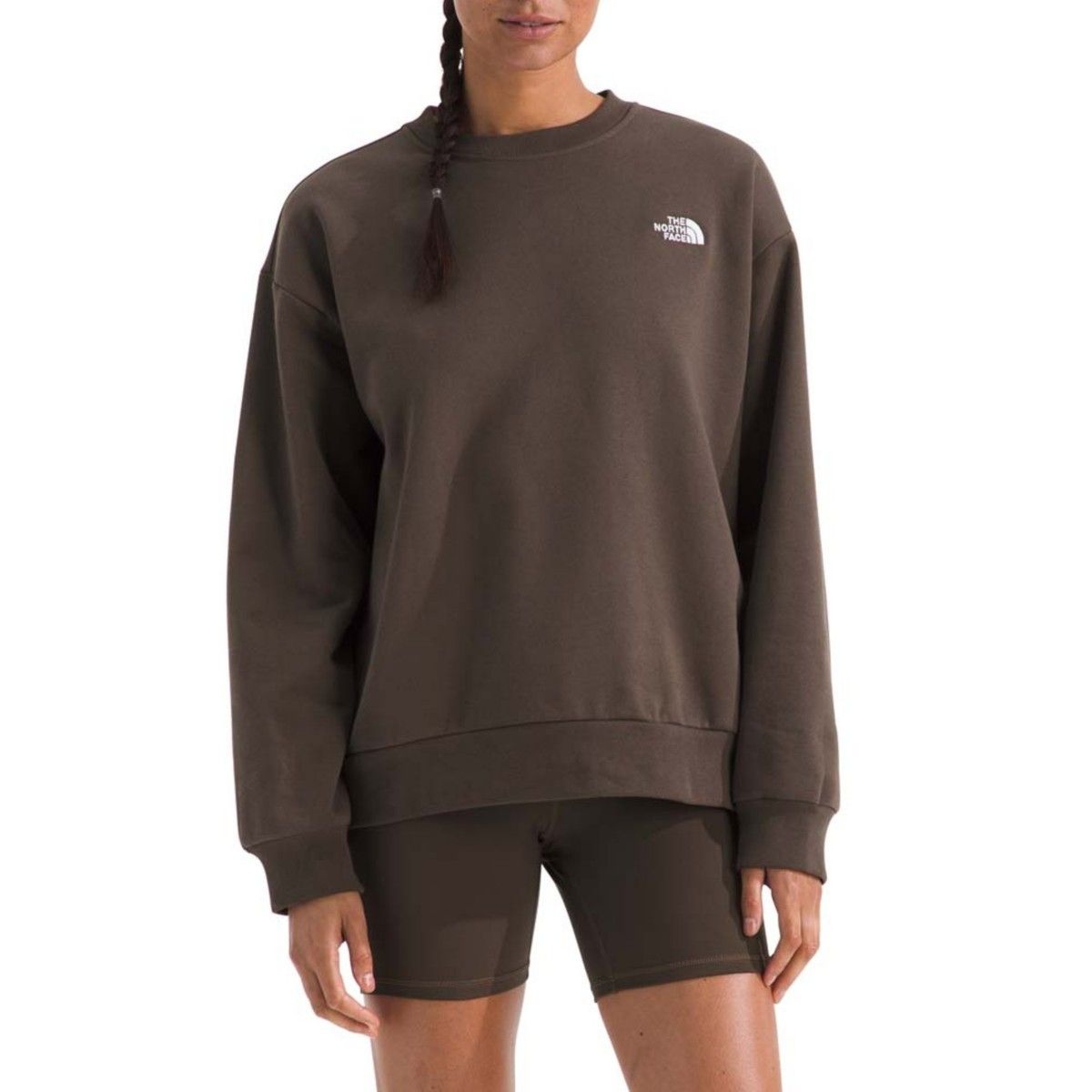 MAIN IMAGE OF THE NORTH FACE WOMENS EVOLUTION SIMPLE DOME OVERSIZED CREW SWEATER IN SMOKEY BROWN XS…