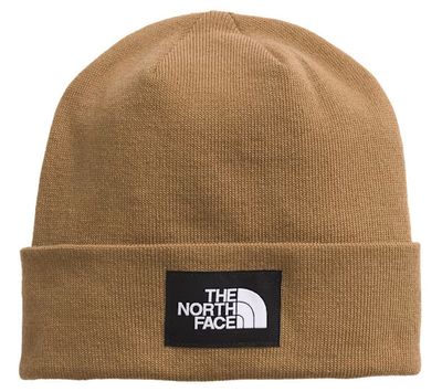FRONT VIEW OF THE NORTH FACE UNISEX DOCK WORKER RECYCLED BEANIE WINTER HAT FEATURES MAXIMUM COMFORT…