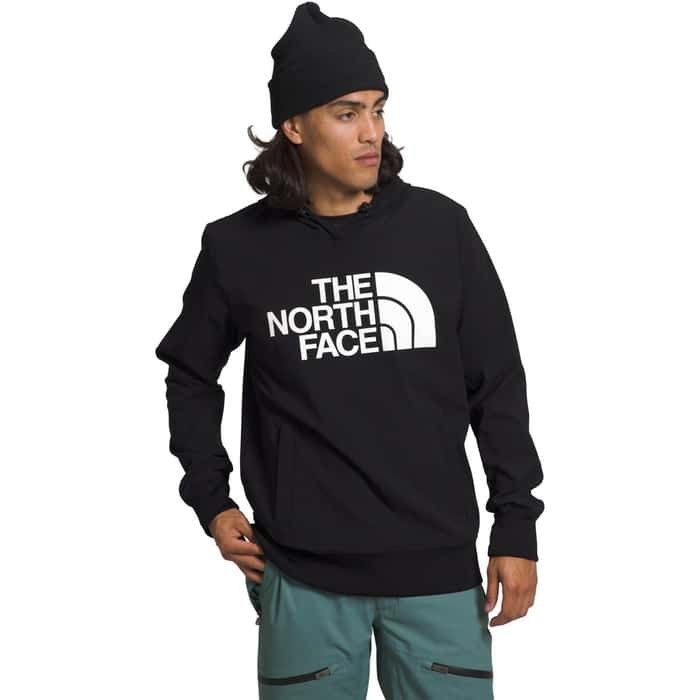 MAIN IMAGE OF THE NORTH FACE MENS TEKNO LOGO HOODIE IN TNF BLACK/NPF SMALL WITH WATER REPELLENCY TO…