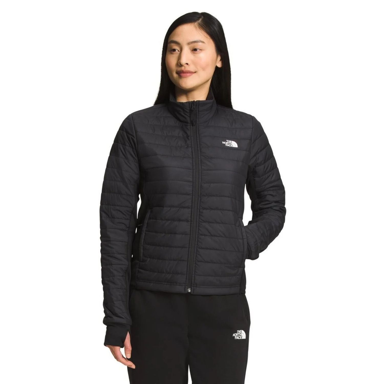 MAIN IMAGE OF THE NORTH FACE WOMENS CANYONLANDS HYBRID WINTER JACKET IN TNF BLACK/NPF XS WITH WATER…