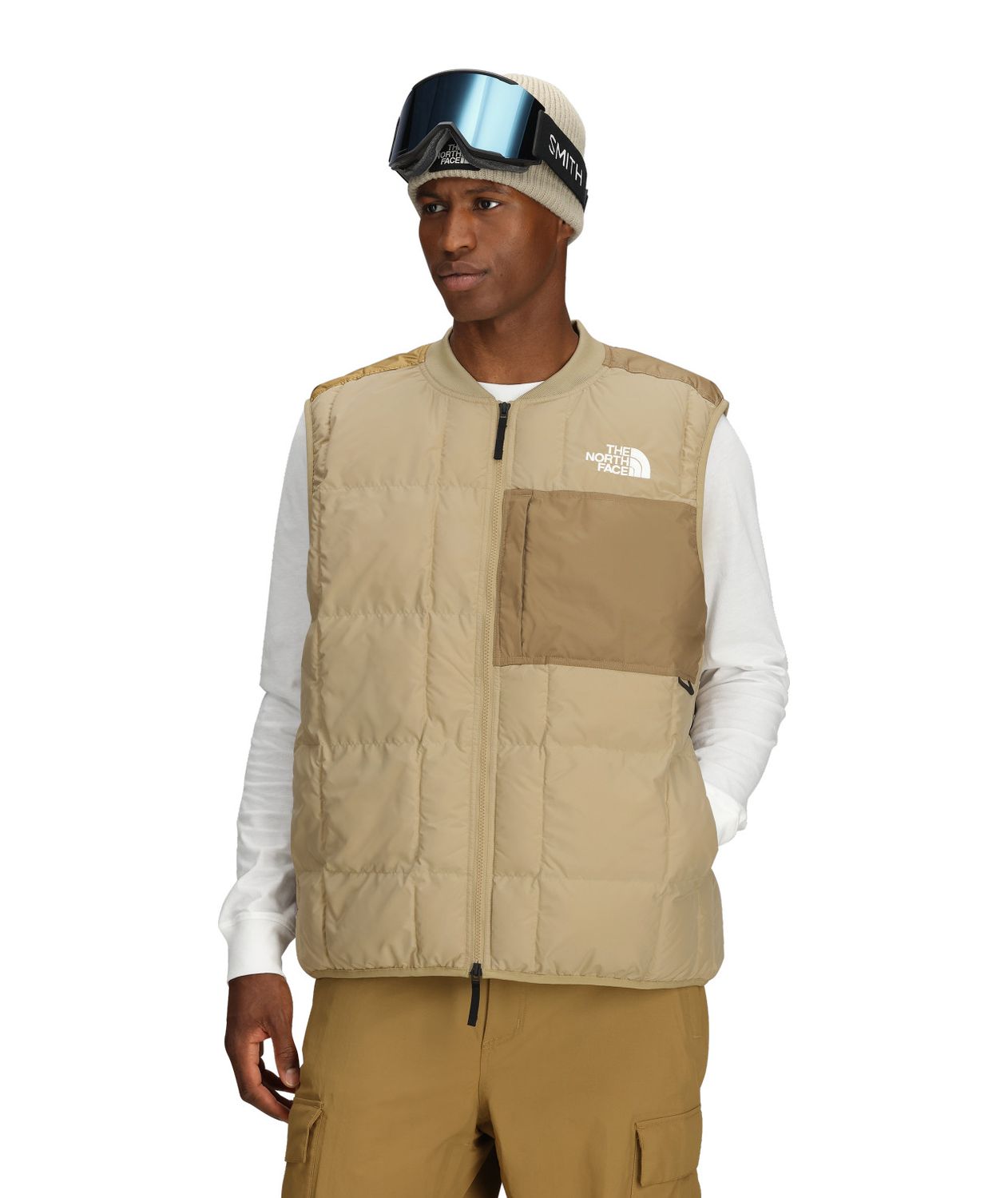 MAIN IMAGE OF THE NORTH FACE MENS UNWIND VEST IN KHAKI STONE/UTILITY BROWN SMALL WITH STEATCH MATER…