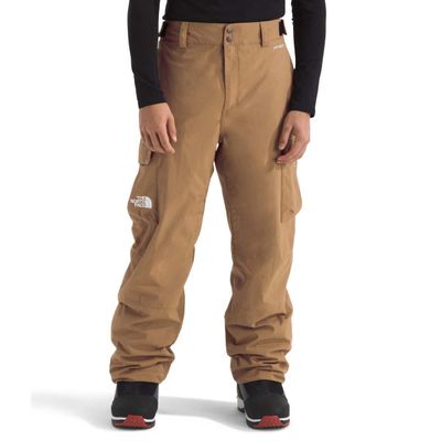 FRONT VIEW OF THE NORTH FACE MENS BLIZZARDERY CARGO SNOW PANT FEATURES WATERPROOFING TO KEEP YOU DR…