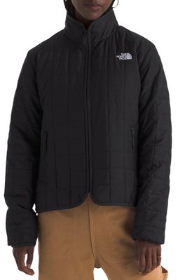 FRONT VIEW OF THE NORTH FACE WOMENS JUNCTION INSULATED WINTER JACKET FEATURES WATER REPELLENCY AND …
