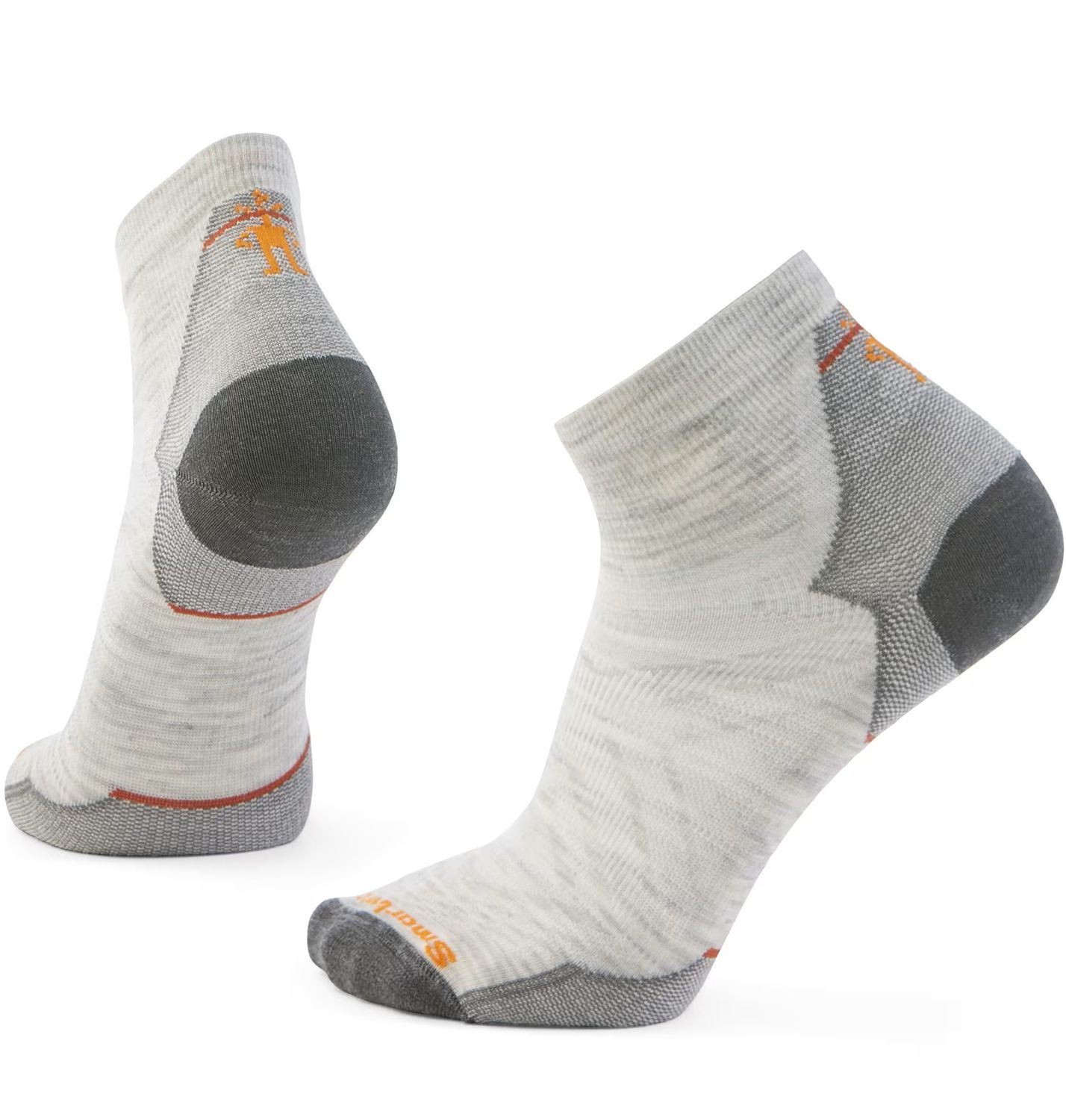 SMARTWOOL MENS RUN ZERO CUSHION ANKLE SOCKS 26, Color: ASH, Size: LARGE