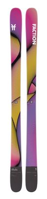 TOPSHEET VIEW OF FACTION UNISEX STUDIO 1 DOWNHILL SKIS FEATURES TWIN-TIP DESIGN AND XL SIDEWALL FOR…