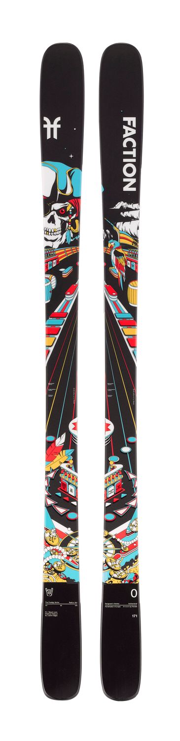 MAIN IMAGE OF FACTION UNISEX PRODIGY 0 DOWNHILL SKIS IN BLACK/BLUE/RED/YELLOW 150CM WITH FUSION WOO…