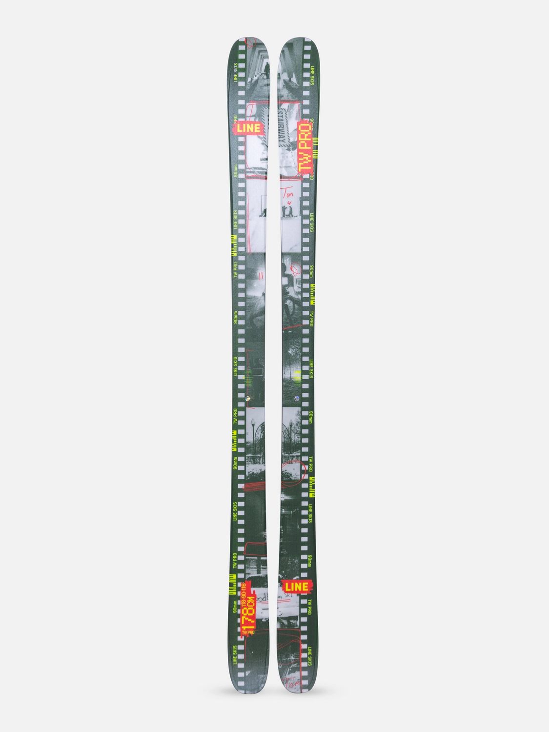 MAIN IMAGE OF LINE UNISEX TOM WALLISCH PRO DOWNHILL SKIS IN GREEN/WHITE/RED 157 WITH INCREASED DURA…