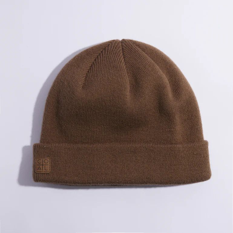 MAIN IMAGE OF COAL UNISEX HARBOR WINTER HAT IN DIRT BROWN O/S WITH FINE RIB KNIT DESIGN AND WARMTH …
