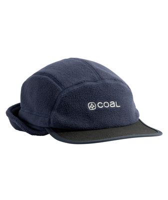 FRONT VIEW OF COAL UNISEX MISSION CAP FEATURES COMFORTABLE FIT AND FOLDABLE EAR FLAPS TO ENSURE WAR…