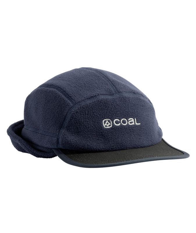 FRONT VIEW OF COAL UNISEX MISSION CAP FEATURES COMFORTABLE FIT AND FOLDABLE EAR FLAPS TO ENSURE WAR…