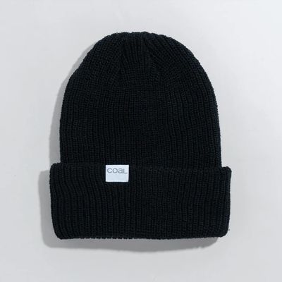 FRONT VIEW OF COAL UNISEX THE STANLEY WINTER HAT FEATURES ULTRA-COMFORTABLE RIB KNIT AND A GOOD AMO…