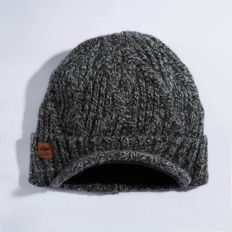 MAIN IMAGE OF COAL UNISEX THE YUKON BRIM WINTER HAT IN BLACK MARL O/S WITH BRIMMED BEANIE DESIGN AN…