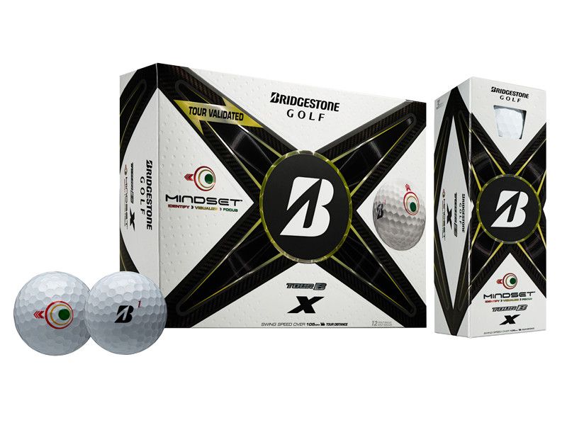 BRIDGESTONE UNISEX TOUR B X MINDSET GOLF BALL 25, Color: WHITE, Size: DOZEN