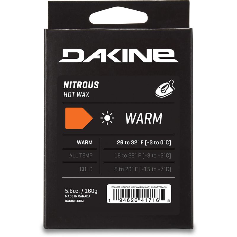 FRONT VIEW OF DAKINE UNISEX NITROUS WARM WAX FEATURES DESIGNED TO IMPROVE SPEED AND CAN BE USED AS …