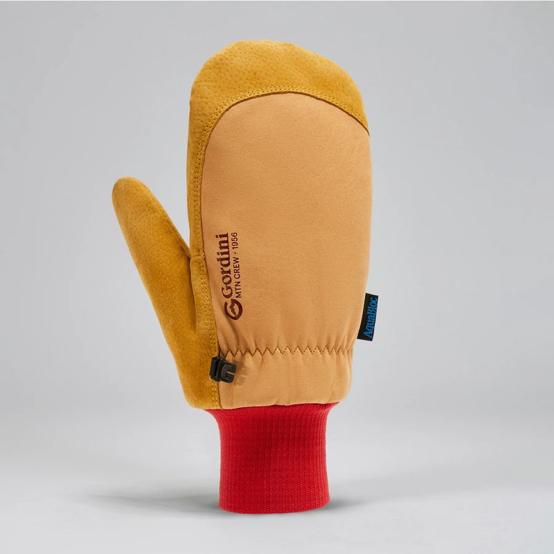 BACK OF HAND VIEW OF GORDINI MENS MOUNTAIN GUIDE MITTEN FEATURES WARM MEGALOFT® INSULATION AND WATE…