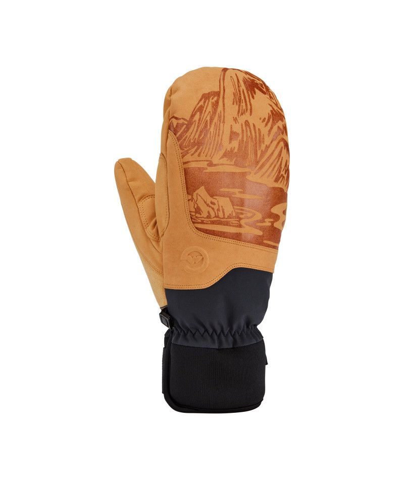 MAIN IMAGE OF GORDINI MENS MOUNTAIN CREW ARTIST MITTEN IN TAN BLACK MOUNTAIN SMALL WITH 600-FILL DO…