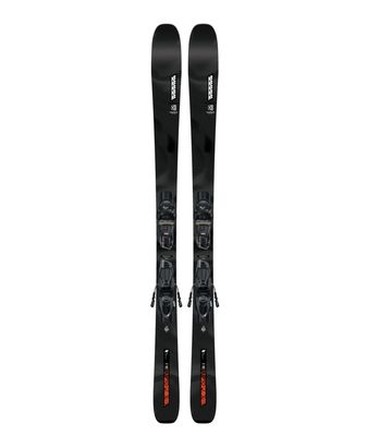 TOPSHEET VIEW OF K2 MENS MINDBENDER 85 QUIKCLIK DOWNHILL SKIS FEATURES FORGIVING FEEL AND DURABLE L…