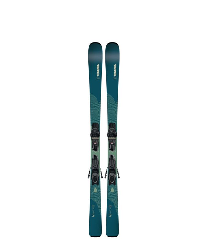 TOPSHEET VIEW OF K2 WOMENS BLUR 76 QUIKCLIK FREE DOWNHILL SKIS FEATURES SMOOTH TURN INITIATION AND …