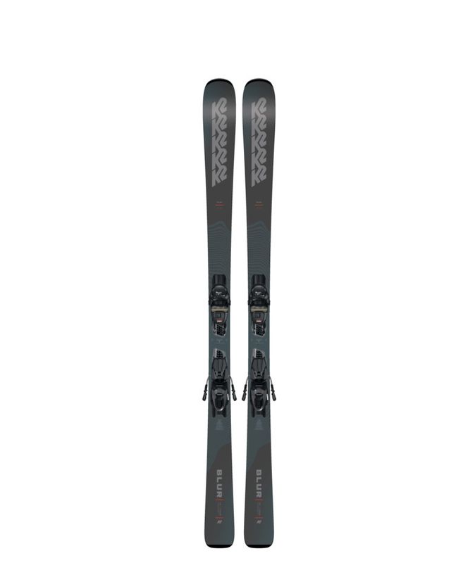 TOPSHEET VIEW OF K2 MENS BLUR 76 QUIKCLIK FREE DOWNHILL SKIS FEATURES SMOOTH TURN INITIATION AND EA…
