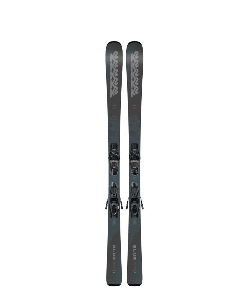 MAIN IMAGE OF K2 MENS BLUR 76 QUIKCLIK FREE DOWNHILL SKIS IN GREY/BLUE 156 WITH SMOOTH TURN INITIAT…