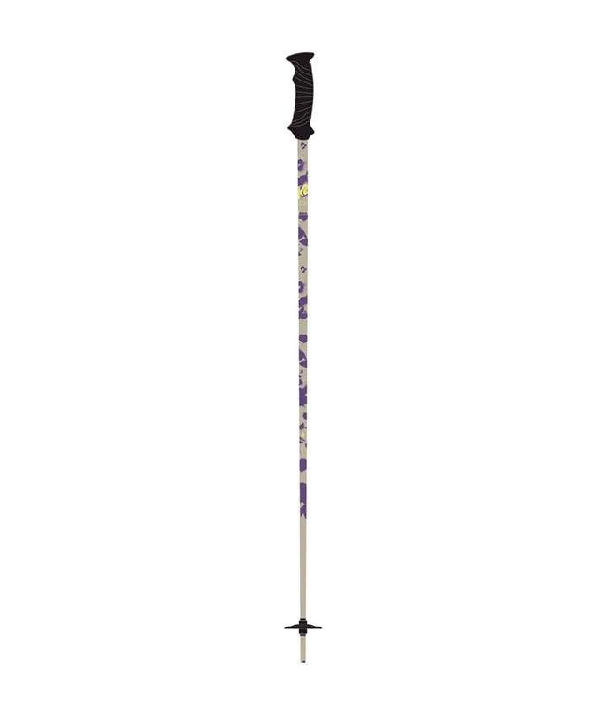 FRONT VIEW OF K2 UNISEX STYLE ALUMINUM POP DOWNHILL SKI POLE FEATURES DURABLE ALUMINUM SHAFT AND LI…