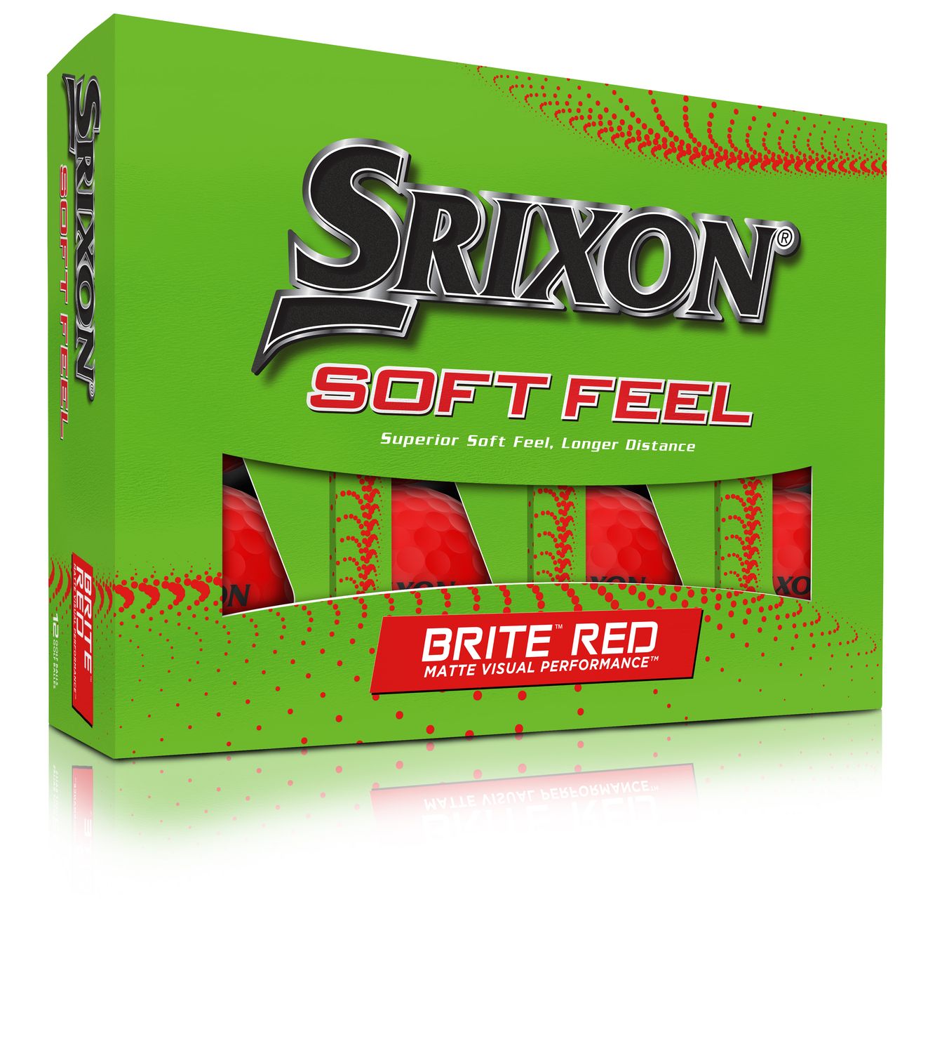 SRIXON UNISEX SOFT FEEL BRITE GOLF BALL 24, Color: RED, Size: DOZEN