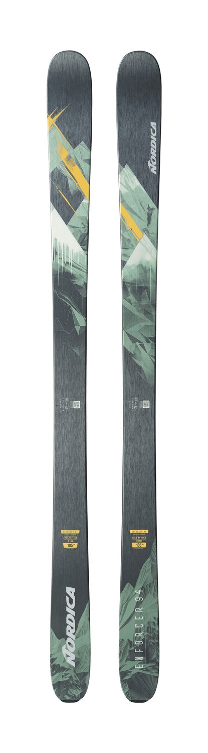 MAIN IMAGE OF NORDICA MENS ENFORCER 94 DOWNHILL SKIS IN BLACK/ORANGE/GREEN 173 WITH EXCEPTIONAL VER…