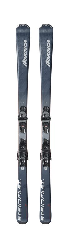 TOPSHEET VIEW OF NORDICA MENS STEADFAST 75 TP2 COMPACT 10 FDT DOWNHILL SKIS FEATURES NARROWER WAIST…