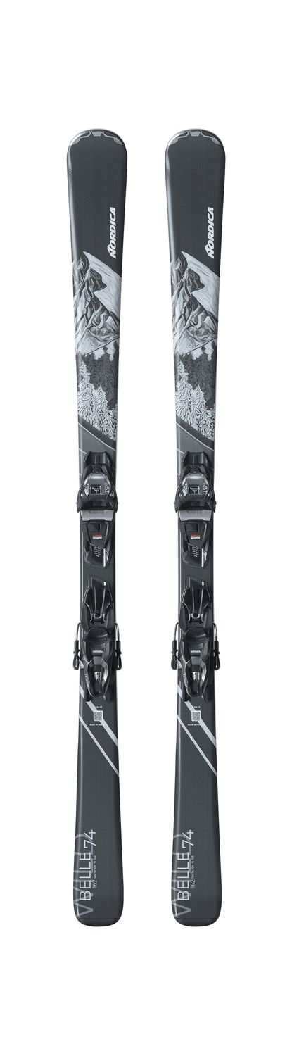 MAIN IMAGE OF NORDICA WOMENS WILD BELLE 74 TP2 COMPACT 10 FDT DOWNHILL SKIS IN BLACK/BLUE 138 WITH …