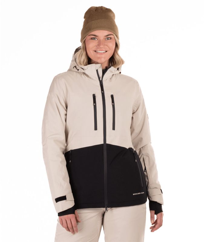 FRONT VIEW OF BOULDER GEAR WOMENS MESMERIZE WINTER JACKET FEATURES INSULATED WARMTH AND BREATHABLE …