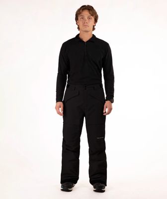 FRONT VIEW OF BOULDER GEAR MENS STOMP CARGO SNOW PANT FEATURES INSULATED WARMTH AND BREATHABLE WATE…