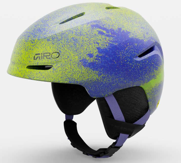 FRONT VIEW OF GIRO YOUTH SPUR HELMET FEATURES ADJUSTABLE FIT SYSTEM FOR A PRECISE FIT AND IMPACT-AB…