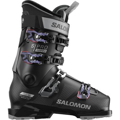 SIDE VIEW OF SALOMON WOMENS S/PRO SUPRA 80 GW DOWNHILL SKI BOOT FEATURES HEAT MOLDABLE CUSTOMIZATIO…