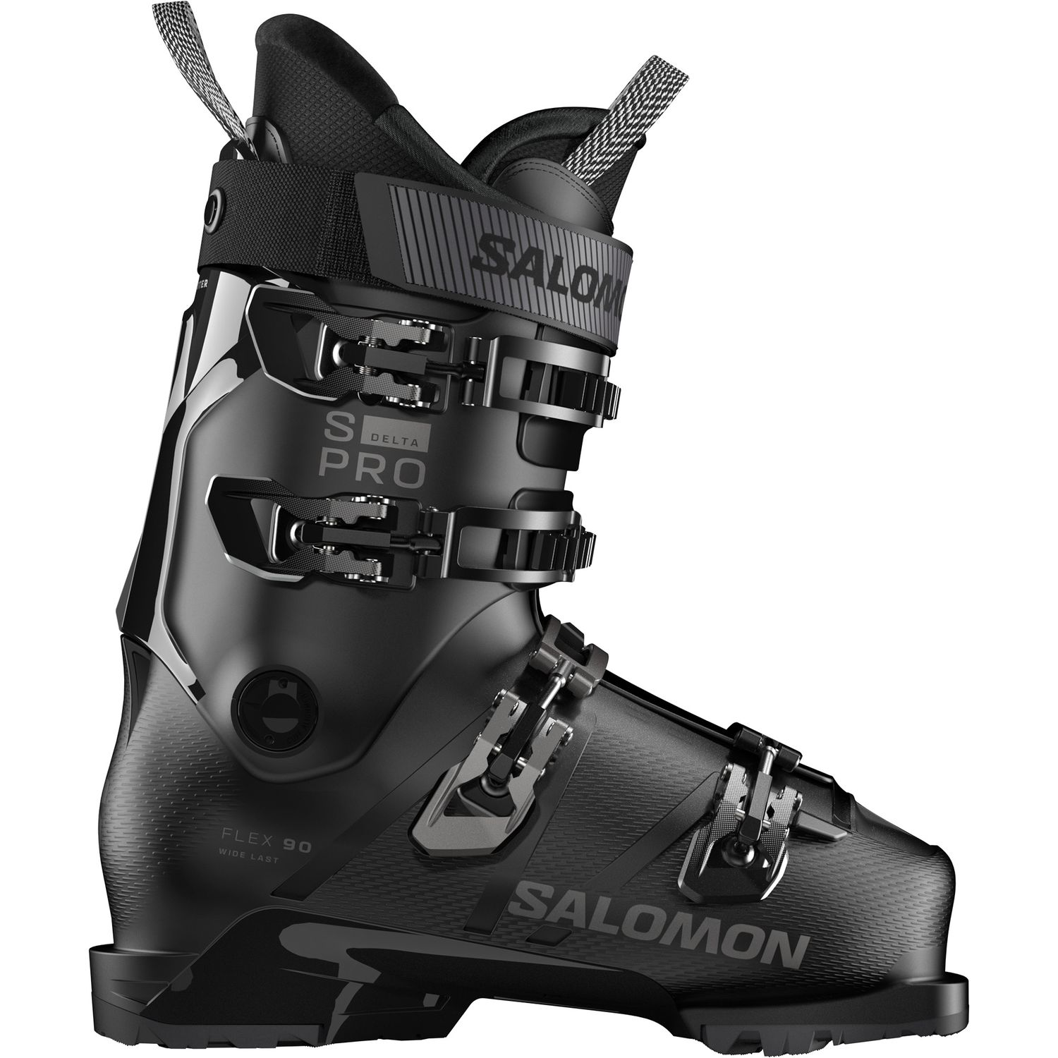 MAIN IMAGE OF SALOMON MENS S/PRO DELTA 90 GW DOWNHILL SKI BOOT IN BLACK/DARK GREY METALLIC 26.5 WIT…