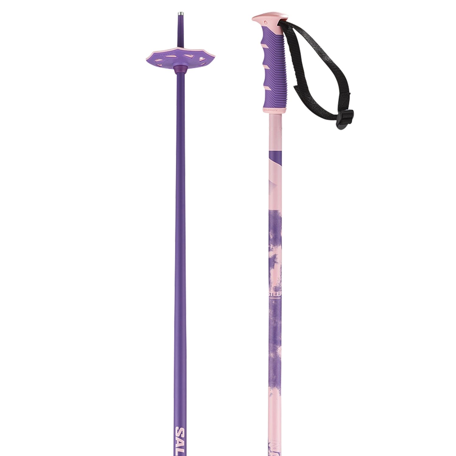 MAIN IMAGE OF SALOMON UNISEX STEEP DOWNHILL SKI POLE IN PURPLE/PINK 105CM WITH DURABLE ALUMINUM SHA…