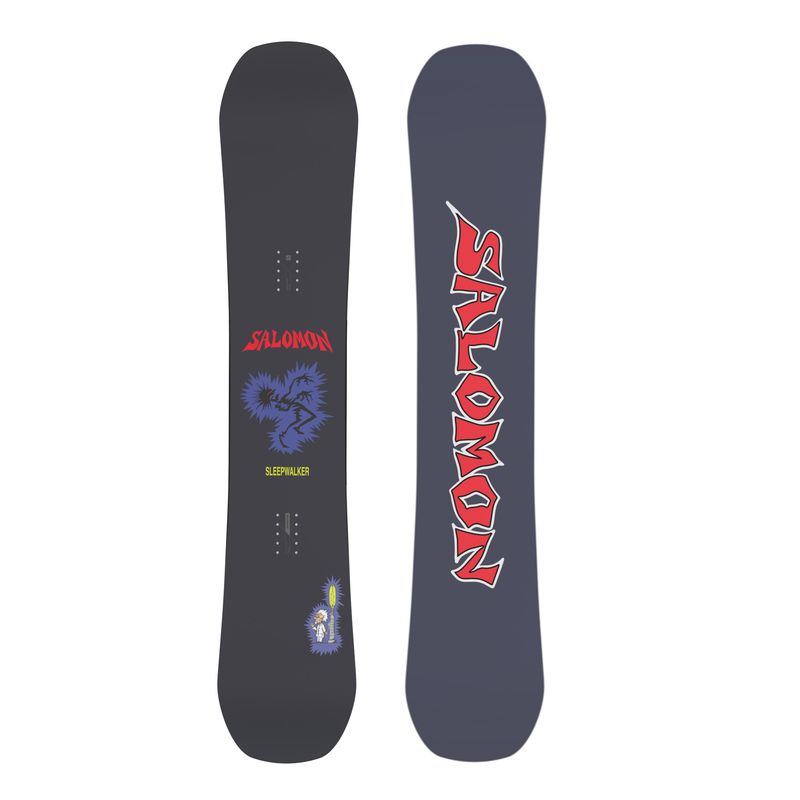 GRAPHIC VIEW OF SALOMON MENS SLEEPWALKER SNOWBOARD FEATURES ENHANCED POP FOR JUMPS AND MID-SOFT FLEX