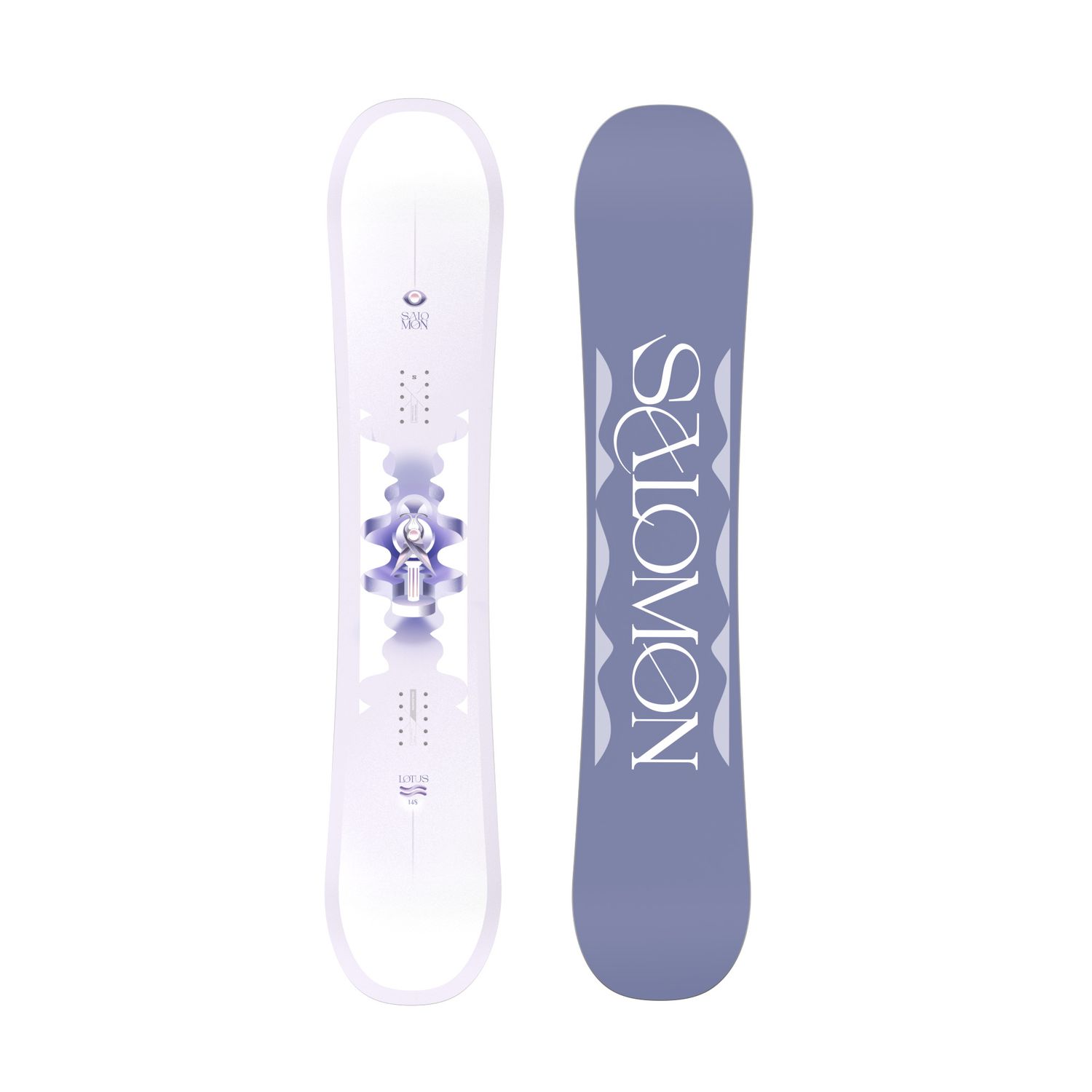 MAIN IMAGE OF SALOMON WOMENS LOTUS SNOWBOARD IN GREY/WHITE/LIGHT PURPLE 135 WITH FORGIVING PROFILE …