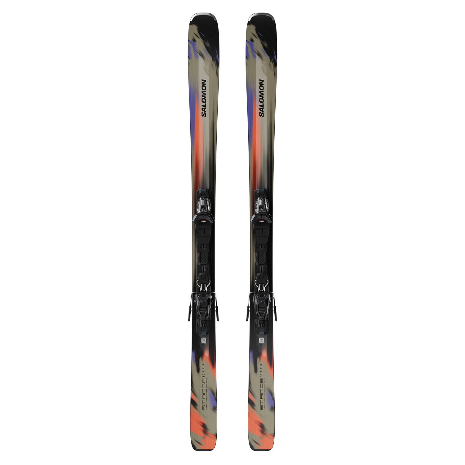 MAIN IMAGE OF SALOMON MENS STANCE 80 + M11 DOWNHILL SKIS IN KELP/NASTURTIUM 161 WITH WOOD CORE FOR …