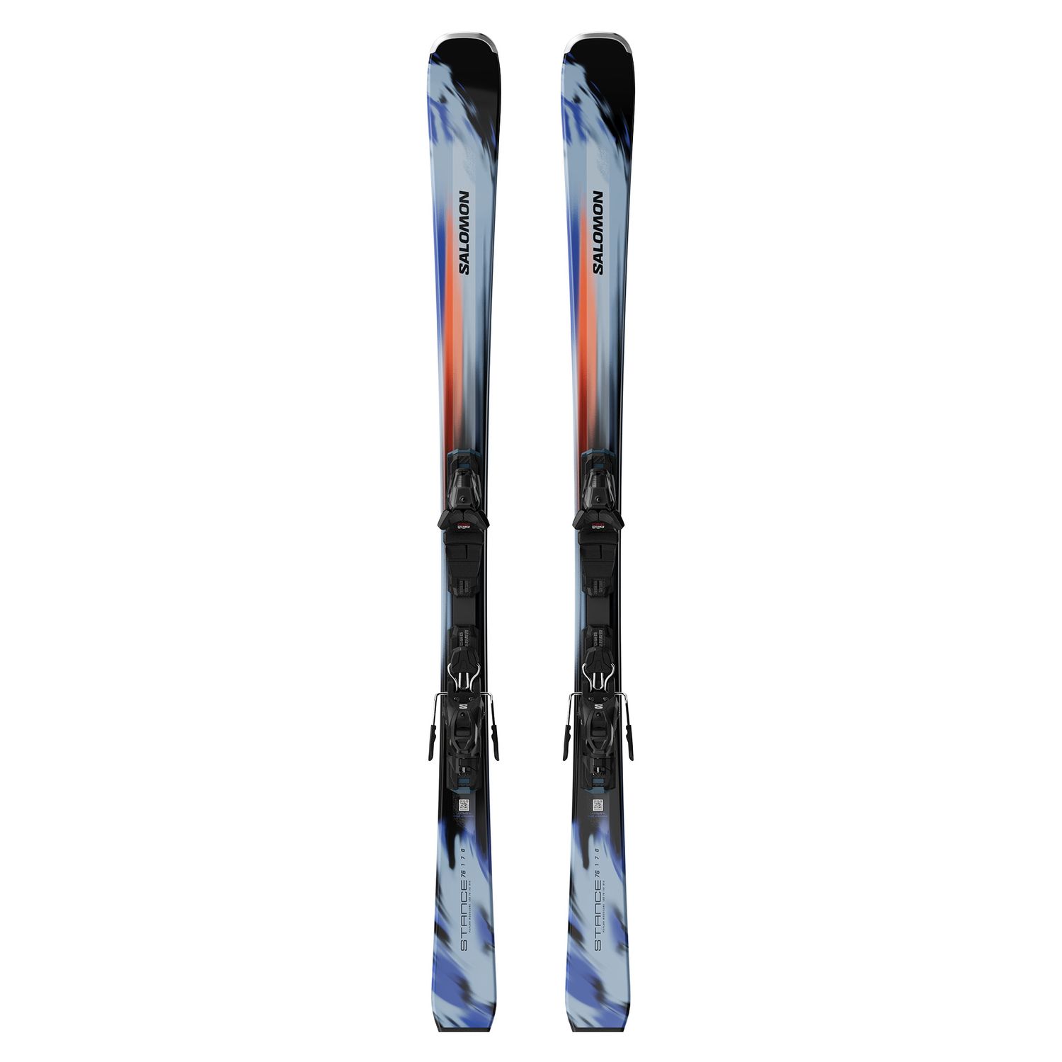 MAIN IMAGE OF SALOMON MENS STANCE 76 + M10 DOWNHILL SKIS IN BLISSFUL BLUE/NASTURTIUM 146 WITH LIGHT…
