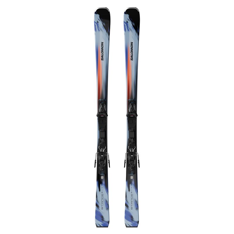 TOPSHEET VIEW OF SALOMON MENS STANCE 76 + M10 DOWNHILL SKIS FEATURES LIGHTWEIGHT STABILITY AND EASY…