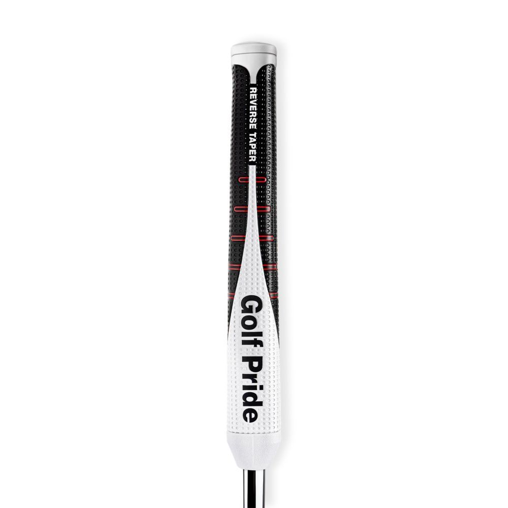 GOLF PRIDE UNISEX REVERSE TAPER PISTOL PUTTER GRIP 25, Color: BLACK/RED/WHITE, Size: LARGE