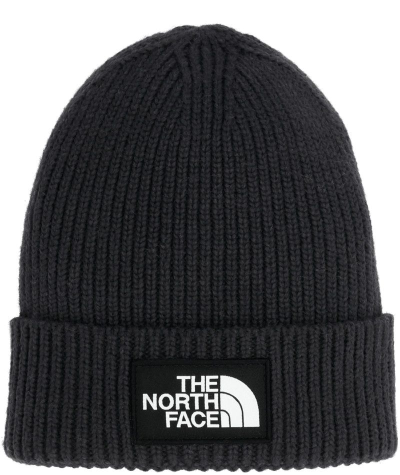 THE NORTH FACE YOUTH TNF™ LOGO BOX CUFFED BEANIE WINTER HAT, Color: TNF BLACK, Size: O/S