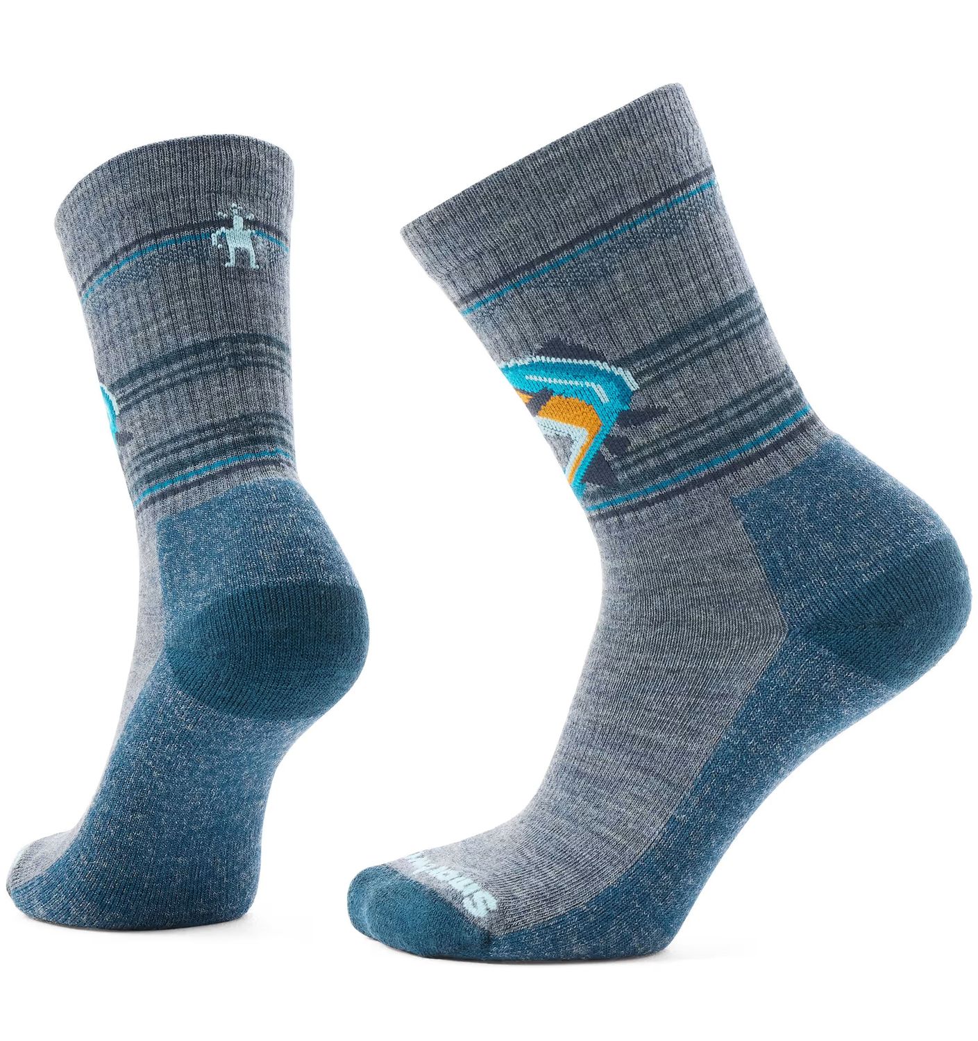 SMARTWOOL UNISEX EVERYDAY HOOKSET CREW SOCKS 25, Color: PEWTER BLUE, Size: LARGE