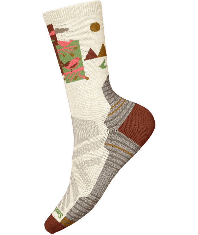 SMARTWOOL WOMENS HIKE FULL CUSHION ALPINE PERCH CREW SOCKS 24, Color: NATURAL, Size: SMALL