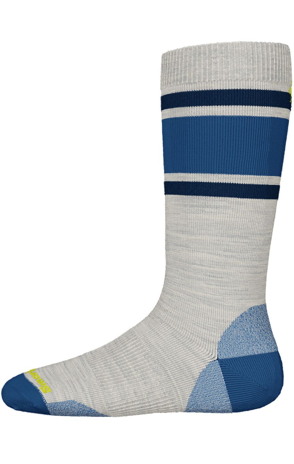 SMARTWOOL YOUTH WINTERSPORT FULL CUSHION STRIPE OTC SOCKS 25, Color: LAGUNA BLUE, Size: XS