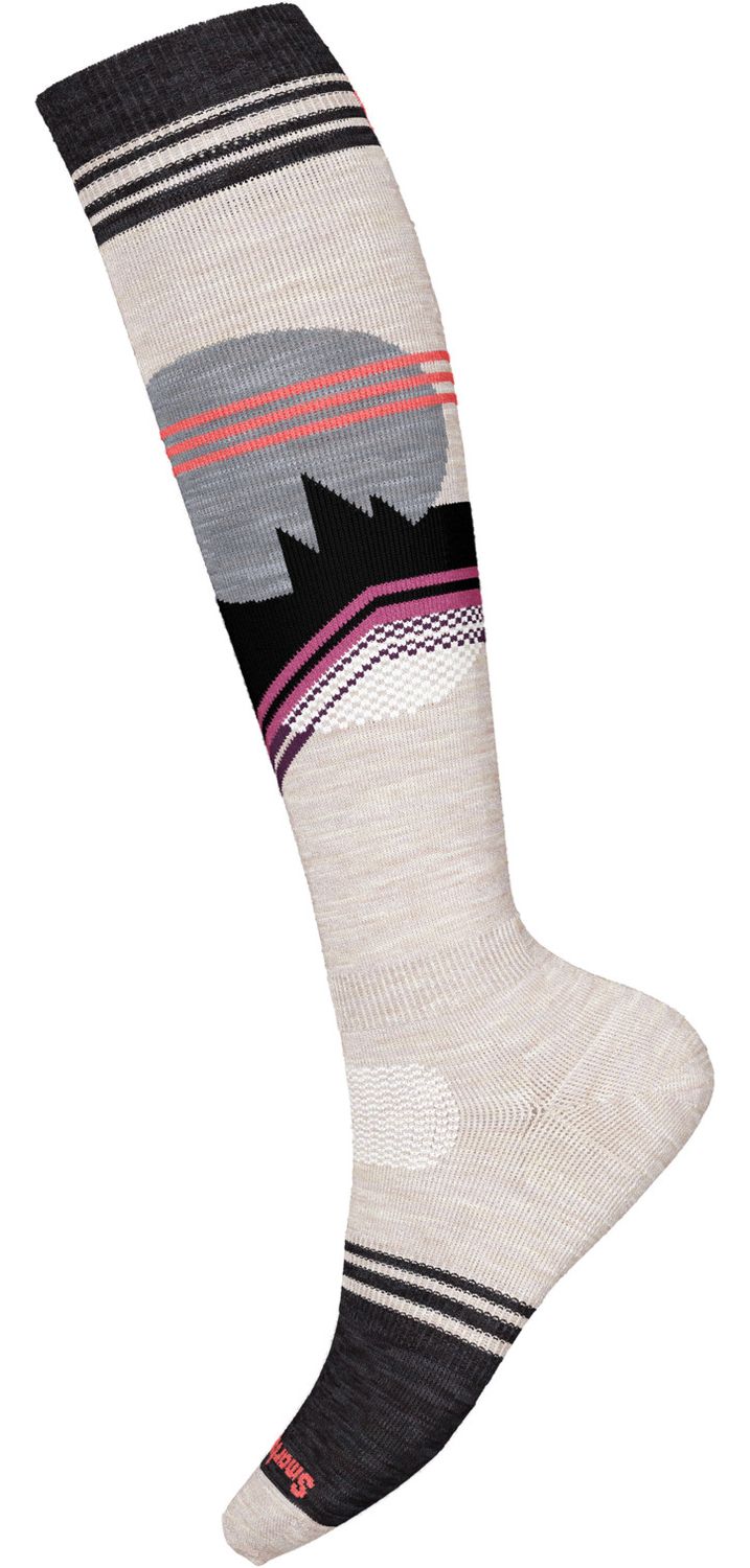 SMARTWOOL WOMENS SNOWBOARD FULL CUSHION MOON ENERGY OTC SOCKS 25, Color: MOONBEAM, Size: SMALL
