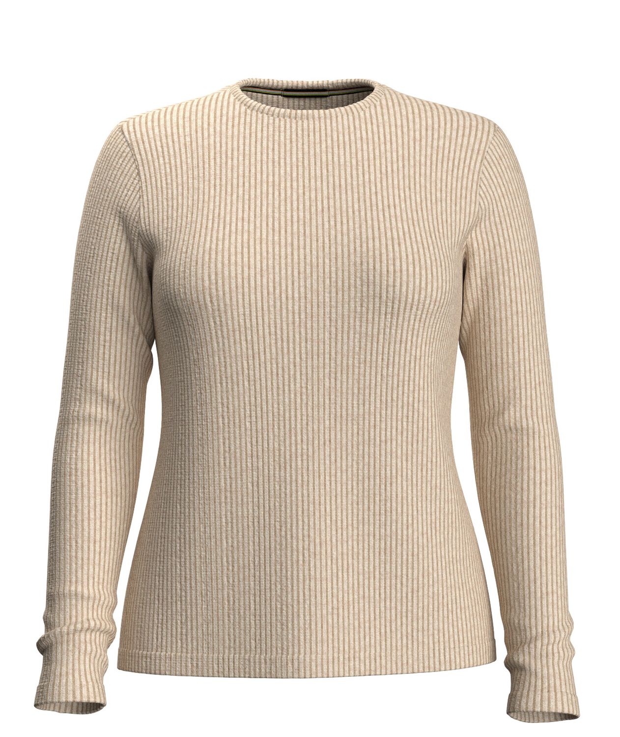 SMARTWOOL WOMENS THERMAL MERINO RIB CREW SWEATER 25, Color: TOASTED COCONUT HEATHER, Size: XS