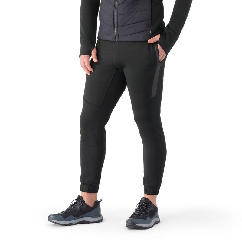 FRONT VIEW OF SMARTWOOL MENS ACTIVE FLEECE JOGGER SWEATPANT FEATURES STRETCH MATERIAL AND MAXIMUM C…